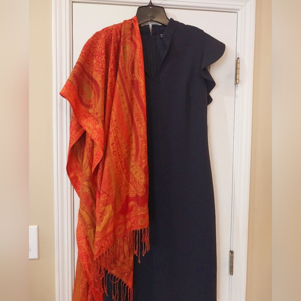 New YORK & Cie-Navy Ruffle Sleeve Dress
